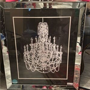Black and White Mirror Wall Decor chandelier hanging NWT
